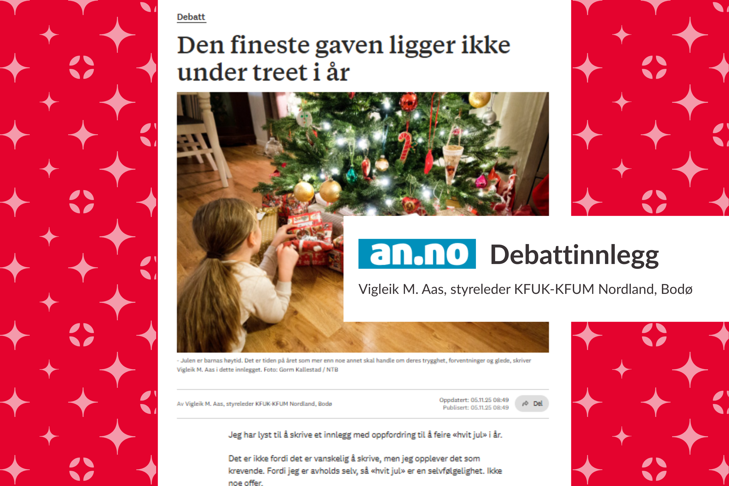 Faksimile fra debattinnlegg i Avisa Nordland - inneholder Foto: Gorm Kallestad / NTB